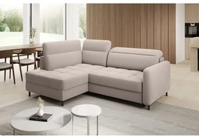 Светлокафяв кадифен сгъваем/с място за съхранение ъглов диван (ляв ъгъл/L форма) Barea – ELTAP
