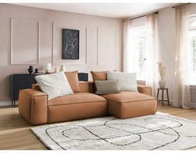 Кафяв ъглов диван от изкуствена кожа (променлив) Boheme – Bobochic Paris