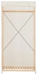248192 vidaXL Гардероб, бял, 79x40x170 см, текстил