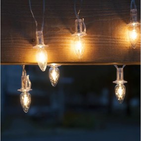 Разширителен LED външен гирлянд CONE FILAMENT 20xE10 14m с прозрачни крушки и топло бяла светлина IP44