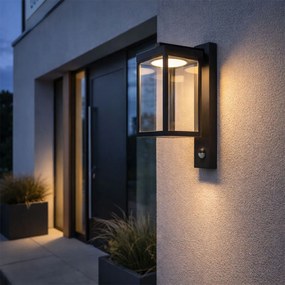 Външна стенна лампа черна с LED сензор за движение - Ferdinand