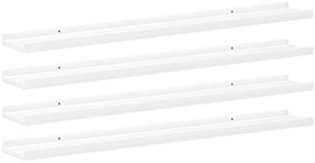 326662 vidaXL Стенни рафтове, 4 бр, бели, 80x9x3 см