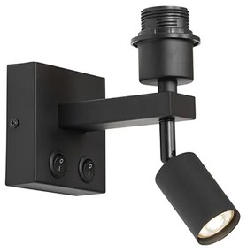 Модерен стенен аплик черен с лампа за четене - Brescia