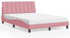 3207848 vidaXL Рамка за легло без матрак Hanko, розова, 140x190 см, кадифе