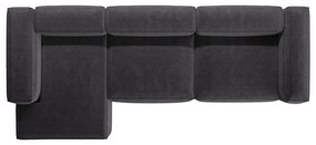 Тъмносив ъглов диван от рипсено кадифе (ляв ъгъл) Bergano – Cosmopolitan Design