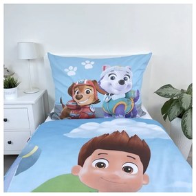 Синьо единично памучно детско спално бельо 140x200 cm Paw Patrol – Jerry Fabrics