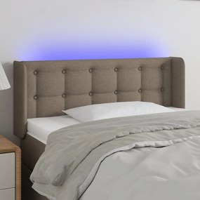 3123648 vidaXL LED горна табла за легло, таупе, 83x16x78/88 см, плат