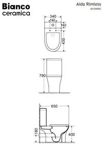 Тоалетна Aida 65 Rimless пълен