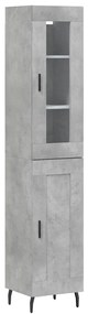 3199509 vidaXL Висок шкаф, бетонно сив, 34,5x34x180 см, инженерно дърво