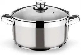 Hascevher - Иноксова тенджера със стъклен капак 24x14см 6л-ARIAN LION-(4TTCKK0624011)