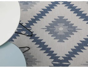 Синьо-кремав килим на открито , 80 x 150 cm Malibu - NORTHRUGS