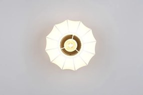 Бяло метално осветително тяло за таван с текстилен абажур ø 25 cm Madleine – Reality