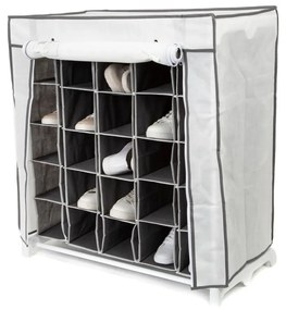 Черно-бяла текстилна етажерка за обувки Обувки, 25 отделения - Compactor