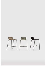 Зелен метален бар стол (височина на седалката 65 cm) Emily – Marckeric