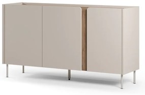 Кремаво-естествен скрин от декор от дъб 150x82,5x40,5 cm Lucile – Marckeric