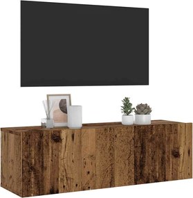 856018 vidaXL Стенни ТВ шкафове, старо дърво, 100x30x30 см, инженерно дърво