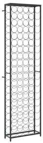 358368 vidaXL Поставка за вино за 95 бутилки черна 54x18x200 см ковано желязо