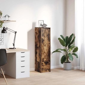 861656 vidaXL Висок шкаф, опушен дъб, 29,5x34x119,5 см инженерно дърво