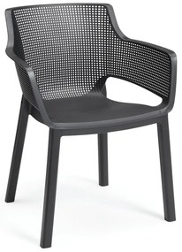 Тъмносив пластмасов градински стол Elisa – Keter