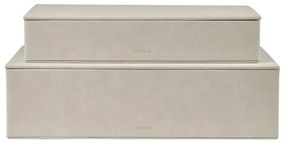 Бежови декоративни кутии за съхранение с капаци в комплект от 2 бр. от изкуствена кожа 40x30x11 cm Sahla – Blomus