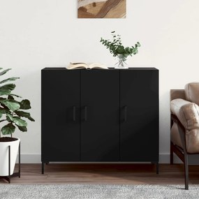 828109 vidaXL Сайдборд, черен, 90x34x80 см, инженерно дърво
