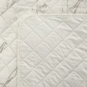 Кадифена покривка за легло с мраморен принт - бяла Ширина: 200 см | Дължина: 220 см