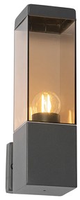Модерна външна стенна лампа тъмно сива с дим - Malios