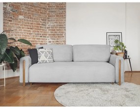 Светлосив сгъваем/с място за съхранение диван от рипсено кадифе 244 cm Arcadova – ELTAP