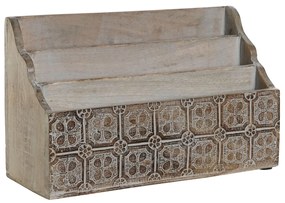 Многофункционален Органайзер DKD Home Decor 32 x 13 x 21 cm Естествен Бял Дърво манго