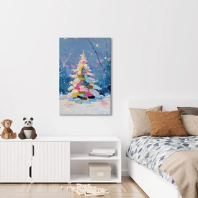 Картина на платно – Празнична нощ с цветно дърво