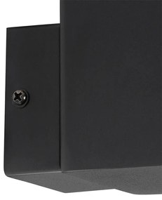 Модерна външна стенна лампа черна IP44 с опушено стъкло - Denmark