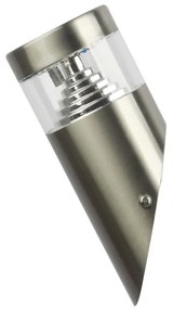 RABALUX 7826 Lisbon, стенна лампа, неръждаема стомана, прозрачен пластмасов абажур, LED 7W 560lm 4000K, D8xH19cm, IP54 - 7826