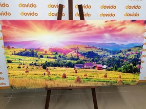 Картина на платно – Снопове сено в Карпатите