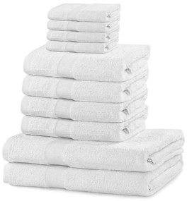 Бели памучни кърпи и хавлии за баня в комплект от 10 броя Evita - DecoKing