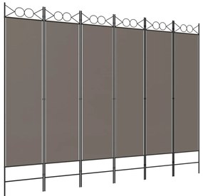 350176 vidaXL Параван за стая, 6 панела, антрацит, 240x220 cм, текстил