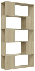 809146 vidaXL Библиотека, дъб сонома, 80x24x155 см, инженерно дърво