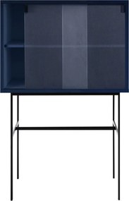 Тъмносиня витрина с плъзгащи се врати 70x109x40 cm Lekko – noo.ma