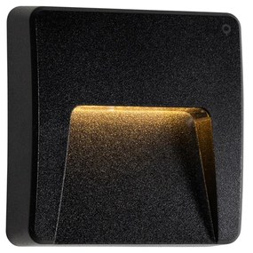 Комплект от 2 черни квадратни външни стенни лампи с LED IP65 - Gem