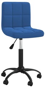 3087600 vidaXL Въртящ се трапезен стол, син, кадифе