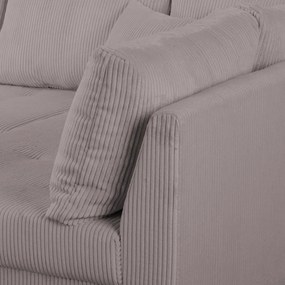 Ъглов диван от сив велур (десен ъгъл) Ariella - Ropez