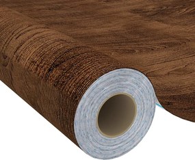 Самозалепващо фолио за врати, 2 бр, тъмен дъб, 210x90 см, PVC