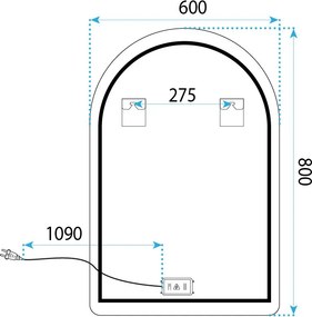 Огледало LED 80x60cm CAMLOT Brush Gold