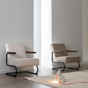 Кафяво-сиво шенилово кресло Industra – Ixia