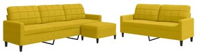 3278487 vidaXL Комплект дивани от 3 части с възглавници, жълт, кадифе