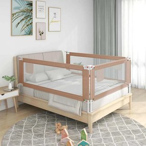10221 vidaXL Ограничител за бебешко легло, таупе, 160x25 см, плат