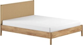 Двойно легло от масивен дъб без ламелно дъно в естествен цвят 160x200 cm Olive Rope – Vipack