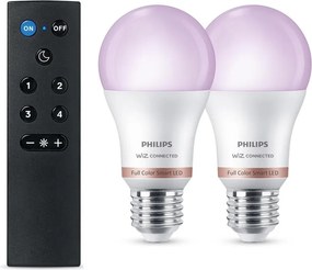 Комплект 2x LED RGB димируеми крушки Philips SMART A60 E27/8,5W/230V 2200-6500K + дистанционно управление