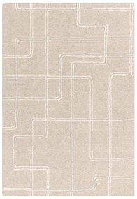 Бежов ръчно изработен вълнен килим 120x170 cm Ada – Asiatic Carpets