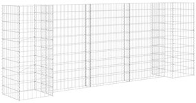 145661 vidaXL Габион плантер Н-образен, стоманена тел, 260x40x100 cм