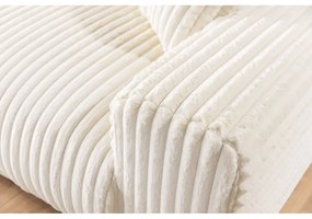 Кремав разтегателен ъглов диван от рипсено кадифе с място за съхранение (ляв ъгъл) Sarina – Ropez